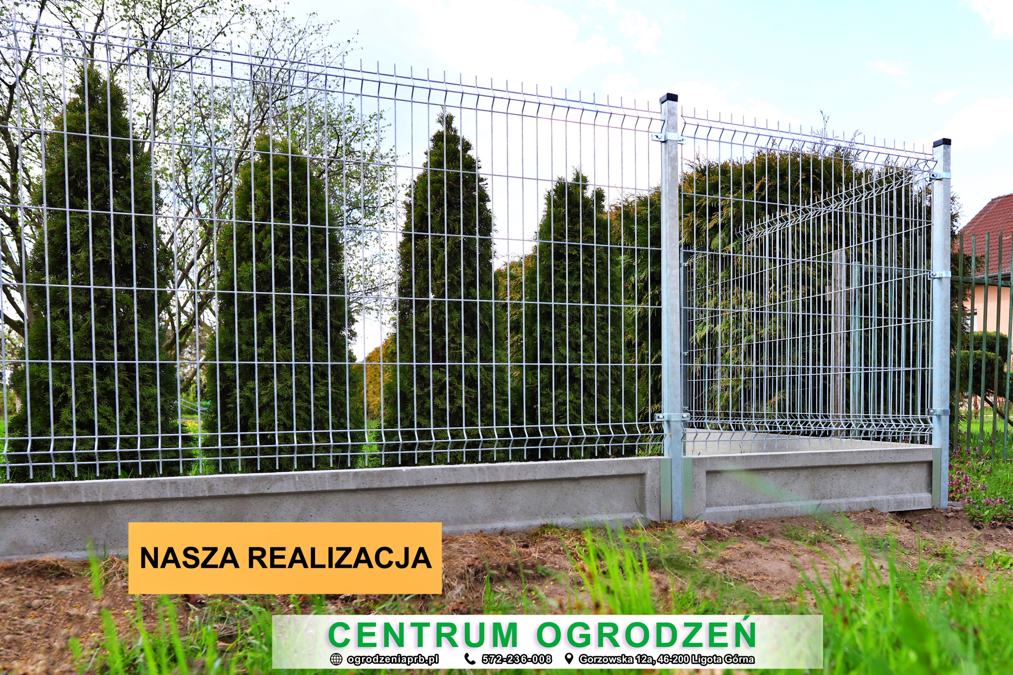 Read more about the article Ogrodzenie 3D – ocynk 5 mm na podmurówce 25 cm